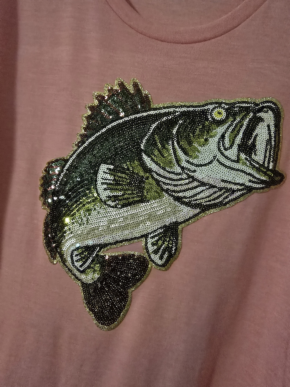 George Pink Tee with Sequined Bass Patch